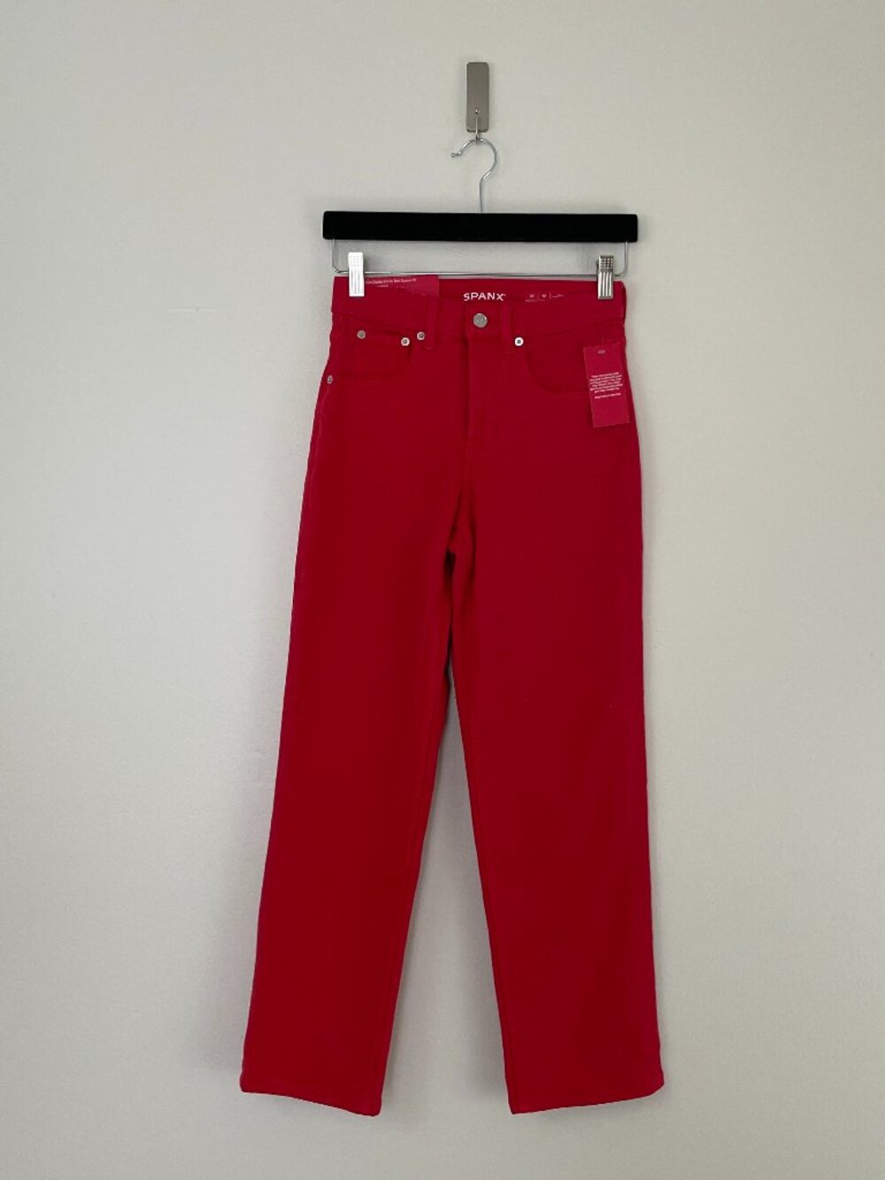 Spanx Authentic 360 90's Straight Leg Jeans in Red Size XS Petite